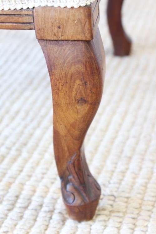 **RS17** A hand-carved antique Victorian slipper/ nursing chair upholstered in a beautiful fabric