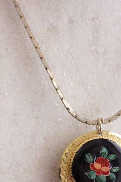 Exquisite & very rare vintage gold plate & enamelled Swiss made Namruf 17-Jewel nurses pendant watch
