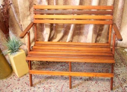 **RS17** A stunning and sturdy 2-seater wooden fold away bench - great on a porch
