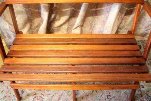 **RS17** A stunning and sturdy 2-seater wooden fold away bench - great on a porch