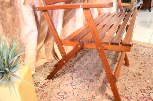 **RS17** A stunning and sturdy 2-seater wooden fold away bench - great on a porch