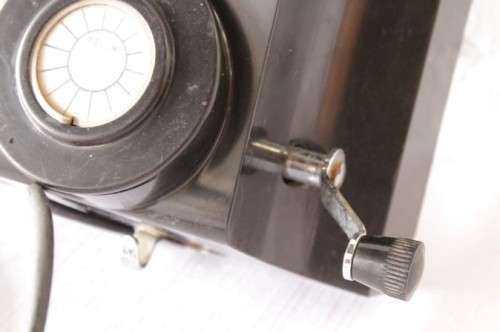An exceptionally rare antique c1940 "Ericsson" black Bakelite hand-cranked wall exchange telephone