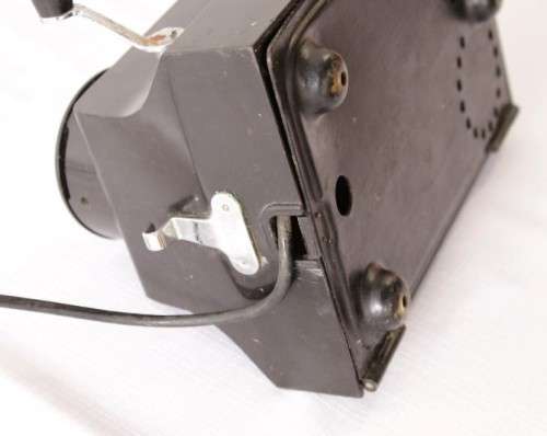 An exceptionally rare antique c1940 "Ericsson" black Bakelite hand-cranked wall exchange telephone