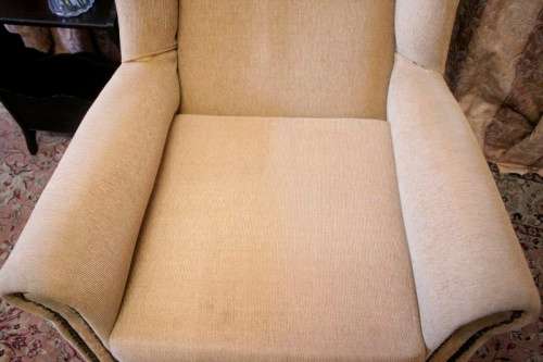 A fabulous wing back chair in great condition for the age! Perfect for a study or reading room