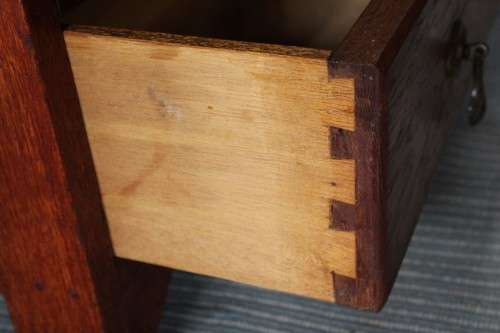 An amazing vintage Teak bookcase/ cabinet with decorative frosted glass doors and a bottom drawer!
