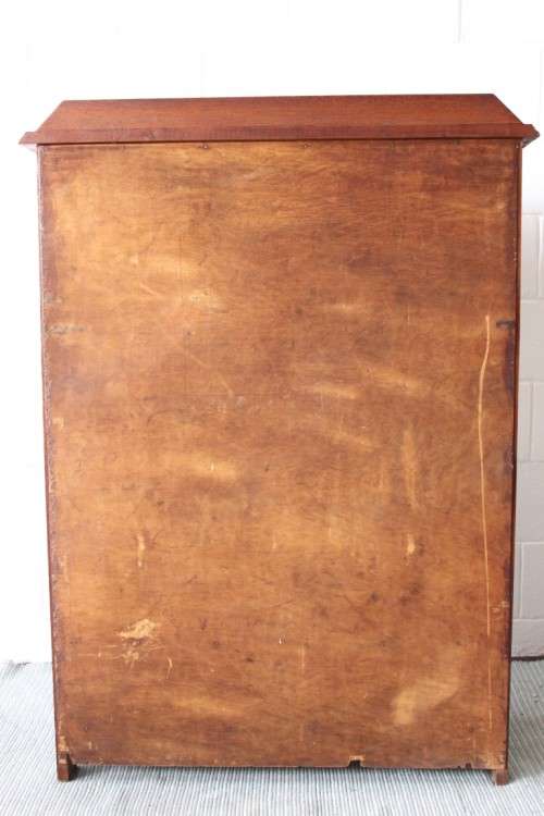 An amazing vintage Teak bookcase/ cabinet with decorative frosted glass doors and a bottom drawer!