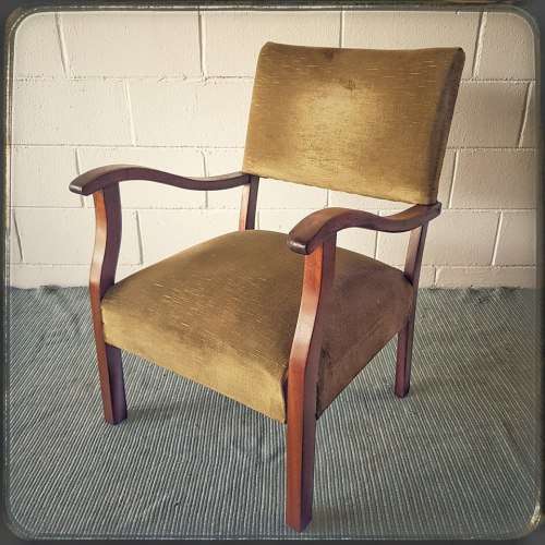 A lovely vintage solid teak lounge armchair with green upholstery - great extra seat in the house!