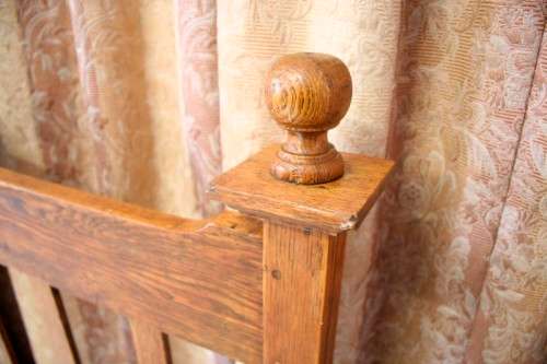 A stunning vintage solid carved Oak double bed headboard & footboard with an Edblo mattress set.