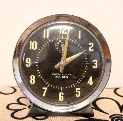 A stunning vintage "Brazilian" made Westclox Big Ben mechanical wind-up bedside clock