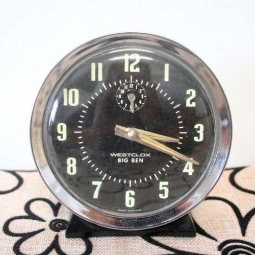 A stunning vintage "Brazilian" made Westclox Big Ben mechanical wind-up bedside clock