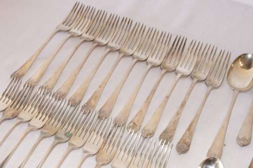 A superb antique c1920's (King George V) Mappin & Webb Art Deco fork & spoon cutlery set