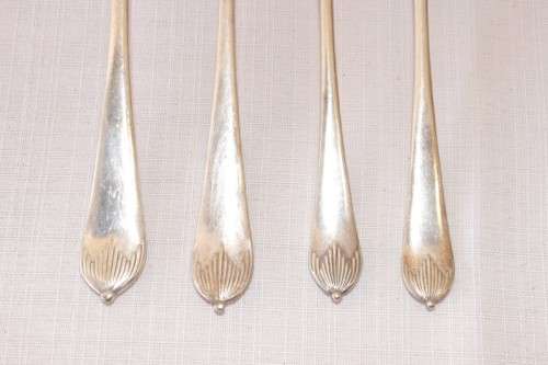 A superb antique c1920's (King George V) Mappin & Webb Art Deco fork & spoon cutlery set