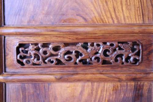 A superb & beautifully made solid Burmese teak double door cabinet/ cupboard w/ two internal drawers