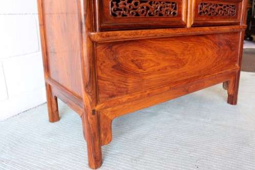 A superb & beautifully made solid Burmese teak double door cabinet/ cupboard w/ two internal drawers