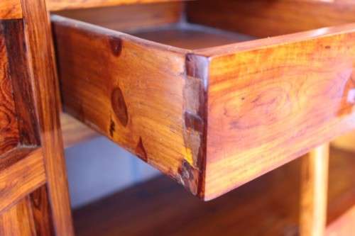A superb & beautifully made solid Burmese teak double door cabinet/ cupboard w/ two internal drawers