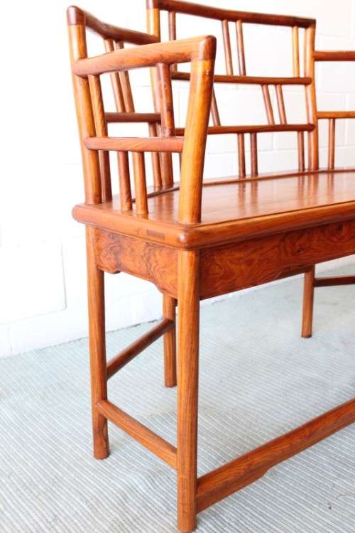An incredible and beautifully made Burmese Teak two-seater bench in stunning condition