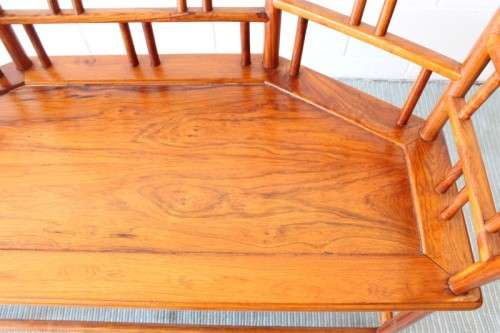 An incredible and beautifully made Burmese Teak two-seater bench in stunning condition