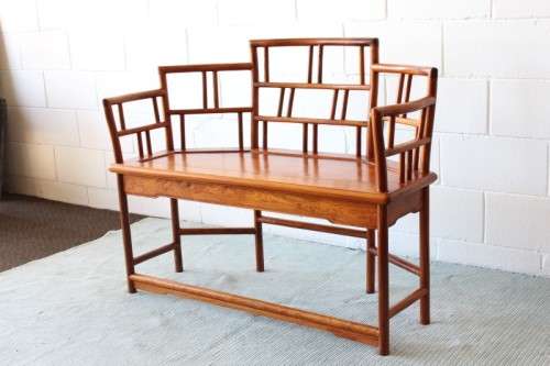 An incredible and beautifully made Burmese Teak two-seater bench in stunning condition