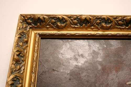A beautiful large still life painting on canvas signed "Aaron" in a stunning frame.