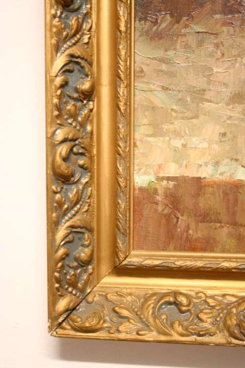 A beautiful large still life painting on canvas signed "Aaron" in a stunning frame.