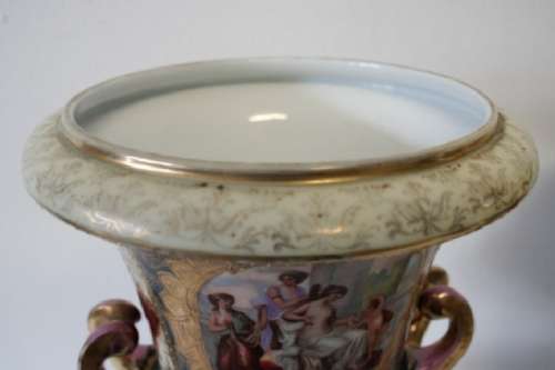 2 fabulous large Royal Vienna styled porcelain mantle vases. Stunning in your home/office/reception!