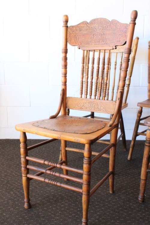 **RS17** An incredible collection of six assorted oak spindle-back dining chairs - one price for all