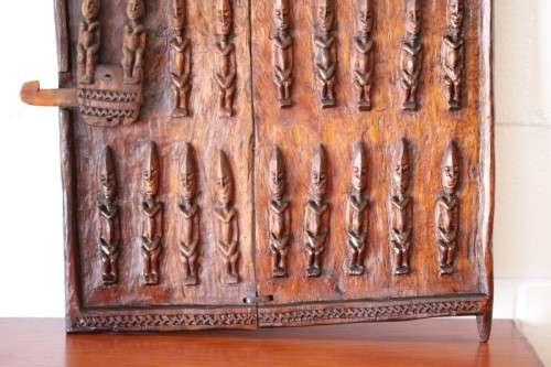**RS17** A hand carved vintage/ antique? West African (Mali) "Dogon" granary door with sliding latch