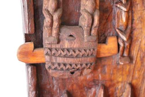 **RS17** A hand carved vintage/ antique? West African (Mali) "Dogon" granary door with sliding latch