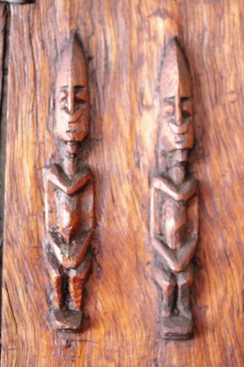 **RS17** A hand carved vintage/ antique? West African (Mali) "Dogon" granary door with sliding latch