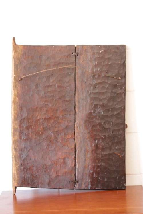 **RS17** A hand carved vintage/ antique? West African (Mali) "Dogon" granary door with sliding latch
