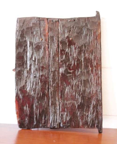 **RS17** A hand carved vintage/ antique? West African (Mali) Dogon granary door w/ sliding latch