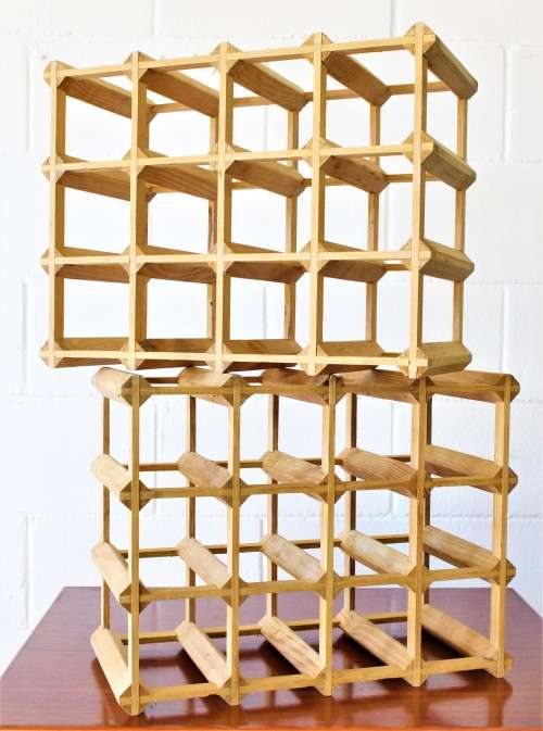 Wonderful and practical table-top wooden wine racks with space for 12 wine bottles - Only 7 left!!!