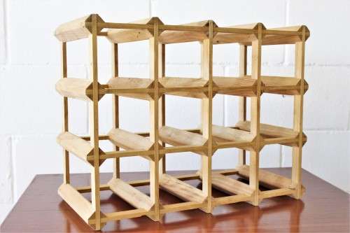 Wonderful and practical table-top wooden wine racks with space for 12 wine bottles - Only 7 left!!!