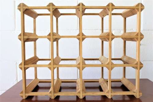 Wonderful and practical table-top wooden wine racks with space for 12 wine bottles - Only 7 left!!!