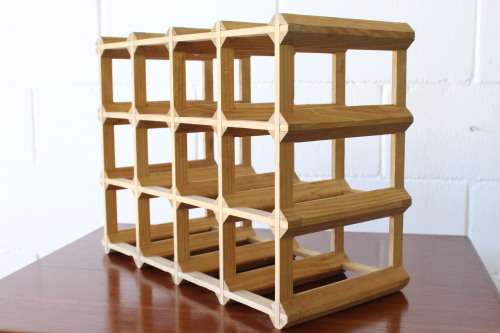 Wonderful and practical table-top wooden wine racks with space for 12 wine bottles - Only 7 left!!!