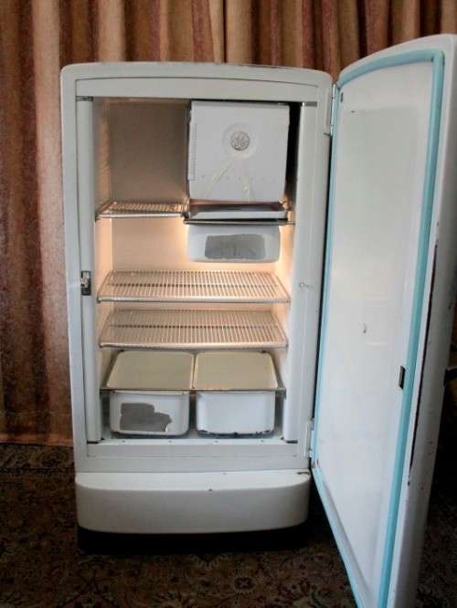 A fantastic vintage General Electric fridge-freezer combo "1940's" in full working order.