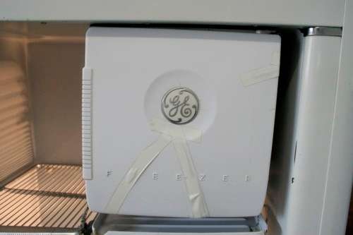 A fantastic vintage General Electric fridge-freezer combo "1940's" in full working order.