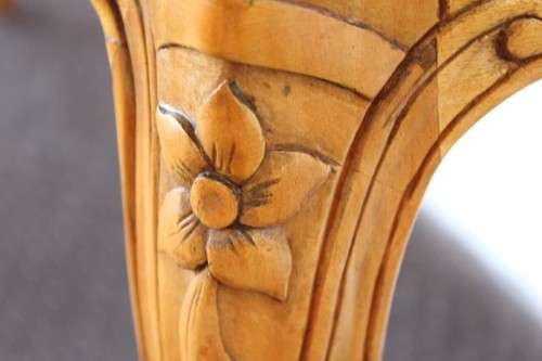 A beautiful ornately carved Yew wood console/ hall table with an ebony stained top on cabriole legs