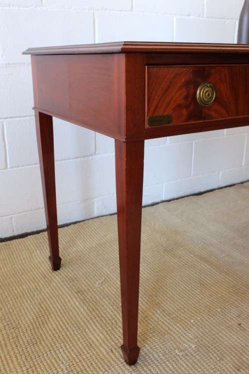**RS17** Wonderful vintage Mahogany Regency-style desk with double drawers and fluted legs!!