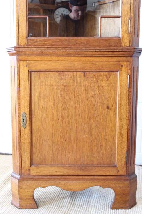A fantastic 2-division Mahogany corner display unit cabinet with ample shelves and a glass door