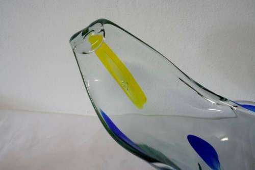 An exceptional beautiful & colourful vintage Murano of Italy hand blown glass boat centre bowl!