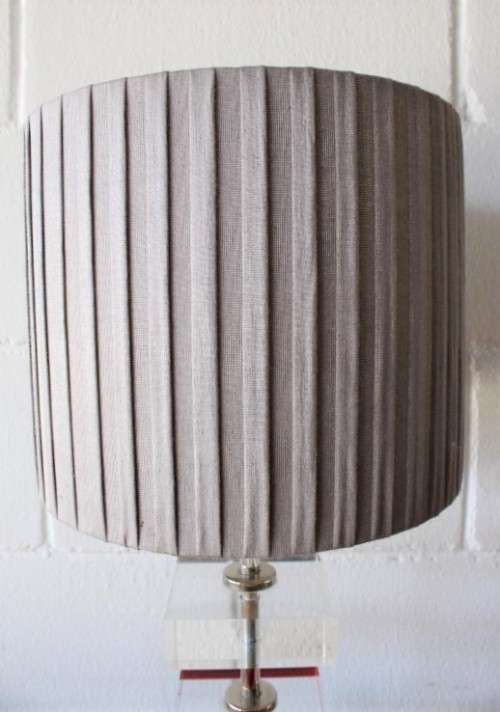 Awesome modern pair of "tiered" perspex lamps w/ red accentuating detailing & metallic silver shades