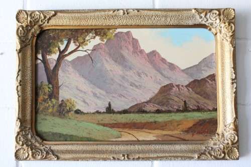 An incredible signed and framed Gawie Cronje (1930 - 2007) oil on board landscape painting