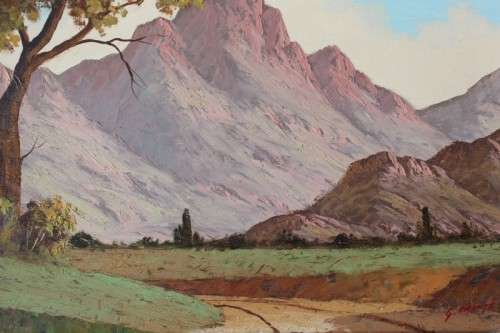 An incredible signed and framed Gawie Cronje (1930 - 2007) oil on board landscape painting