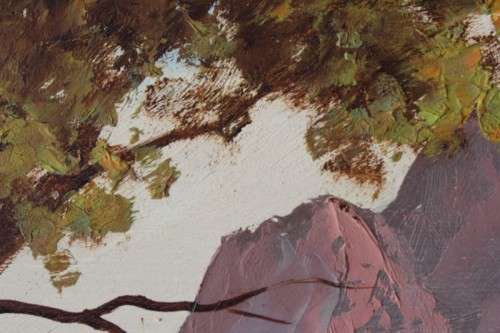 An incredible signed and framed Gawie Cronje (1930 - 2007) oil on board landscape painting