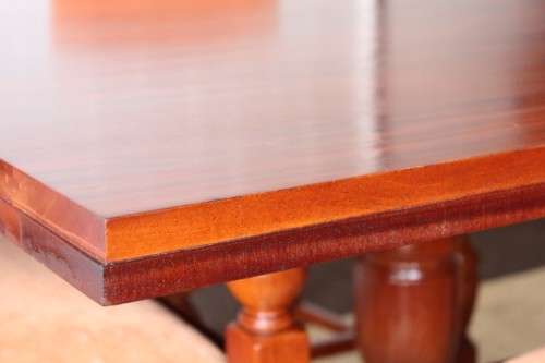 A stunning Sapele wood & Mahogany wood combination 6-seater dining suite with carver chairs