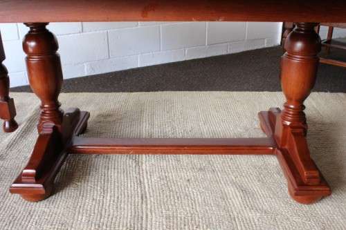 A stunning Sapele wood & Mahogany wood combination 6-seater dining suite with carver chairs