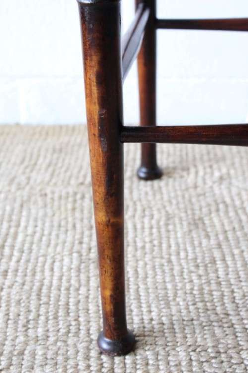 **RS17** Beautiful antique Edwardian solid mahogany corner chair w/ mother-of-pearl inlay detailing