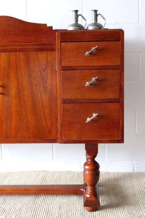 **RS17** Awesome vintage Art Deco buffet server w/ 6x good size drawers & double-door cupboard