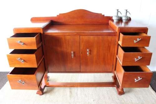 **RS17** Awesome vintage Art Deco buffet server w/ 6x good size drawers & double-door cupboard